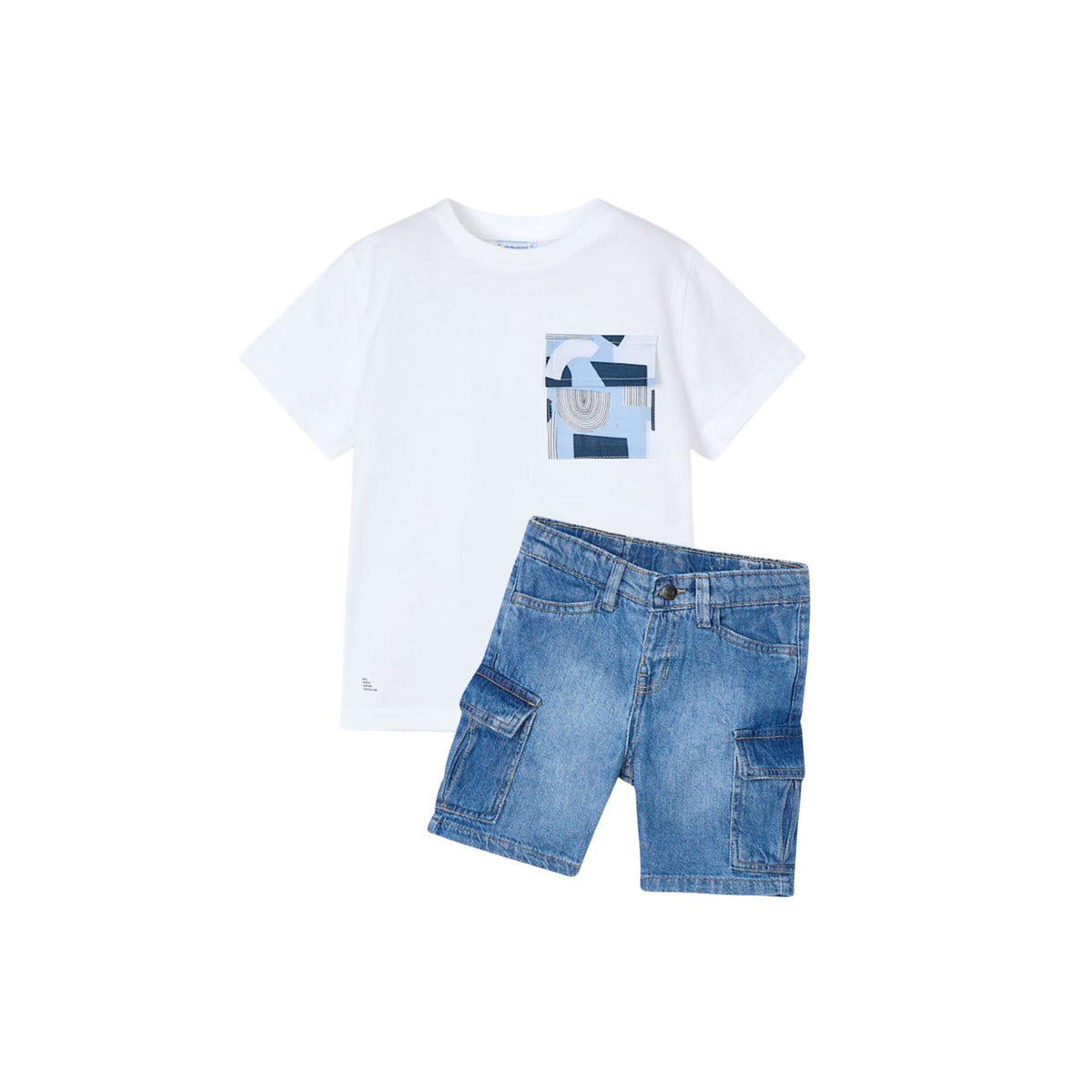 Boys’ Mod Pocket White T-Shirt