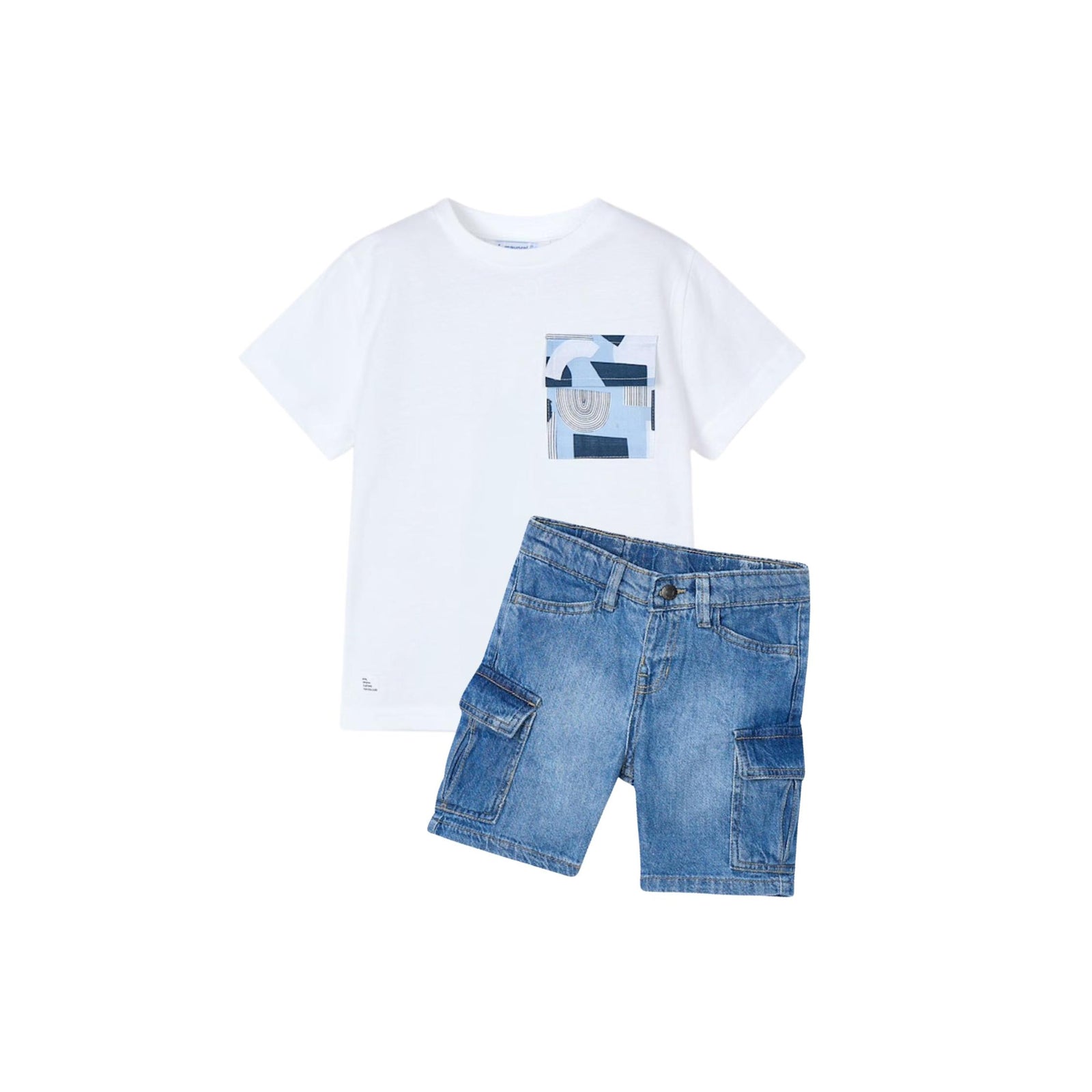 Boys’ Mod Pocket White T-Shirt