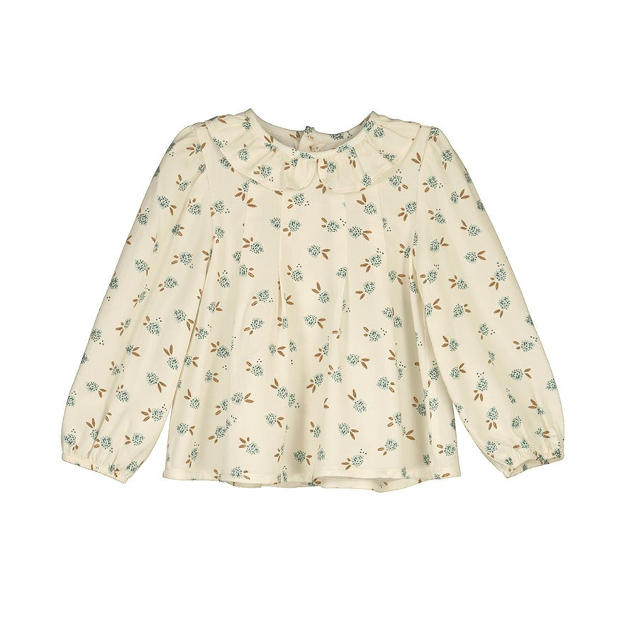 Pleated Floral Swing Top Style Blouse