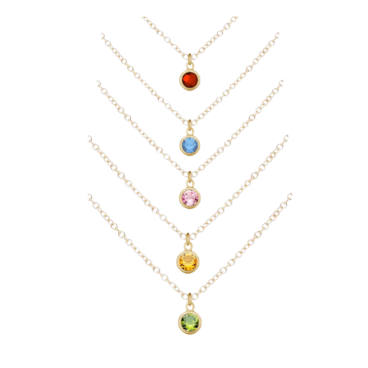 Gold Birthstone Necklace