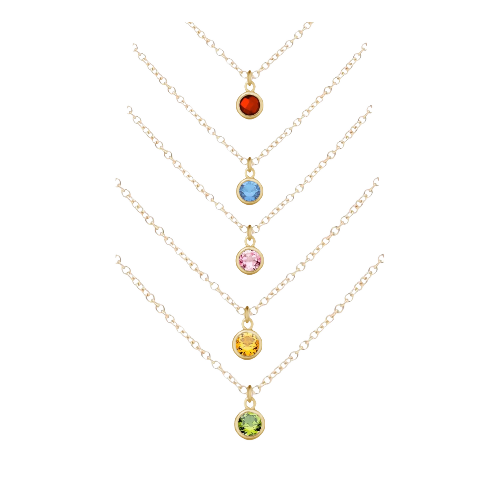 Gold Birthstone Necklace