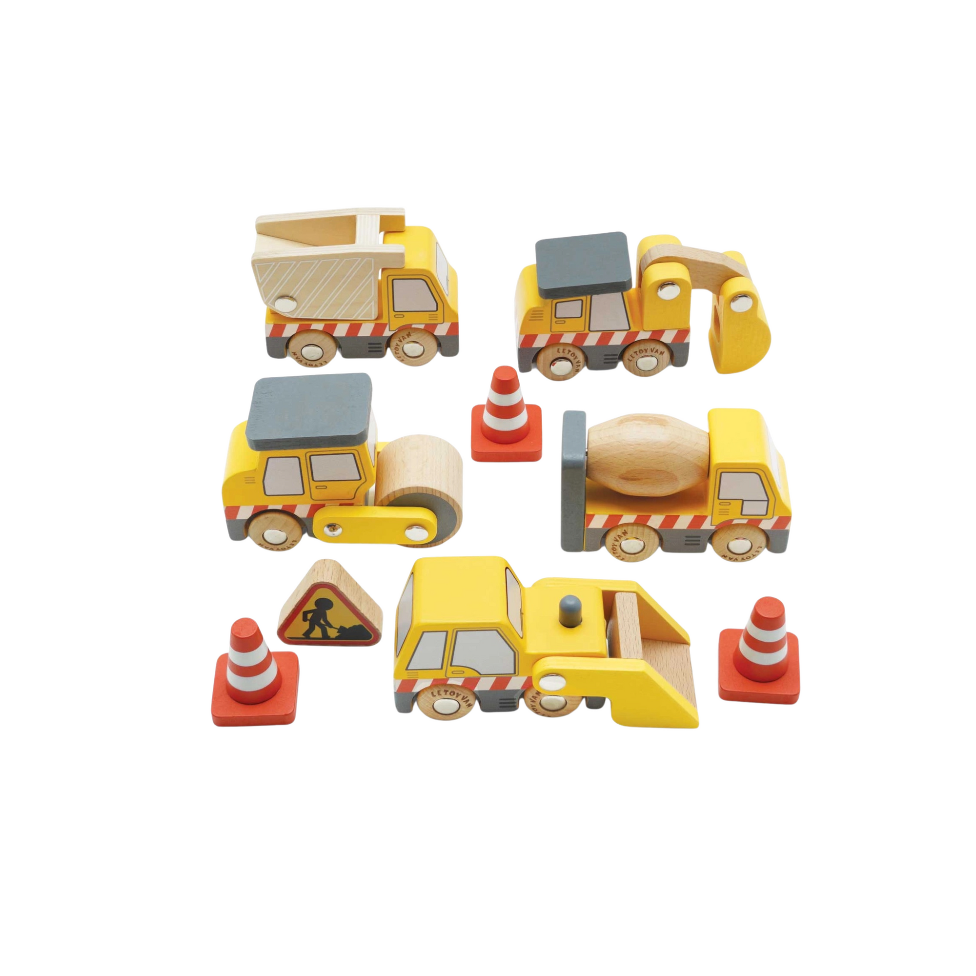 Wooden Construction Vehicle Set