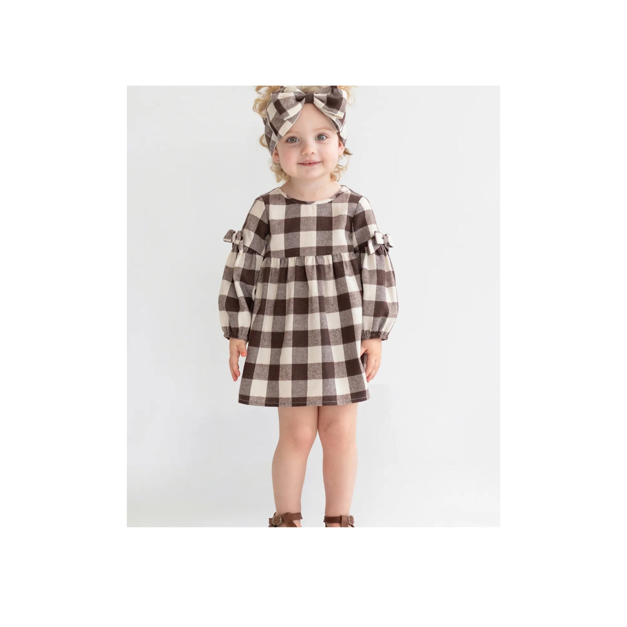 S’mores Brown & Ivory Plaid Dress