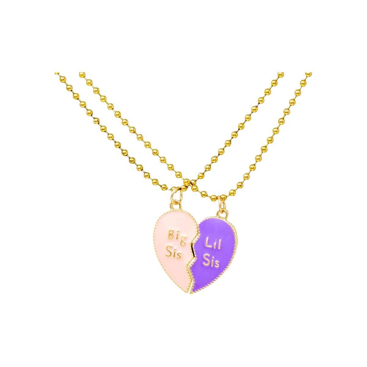 Big Sis Little Sis Magnetic Heart Necklace Set