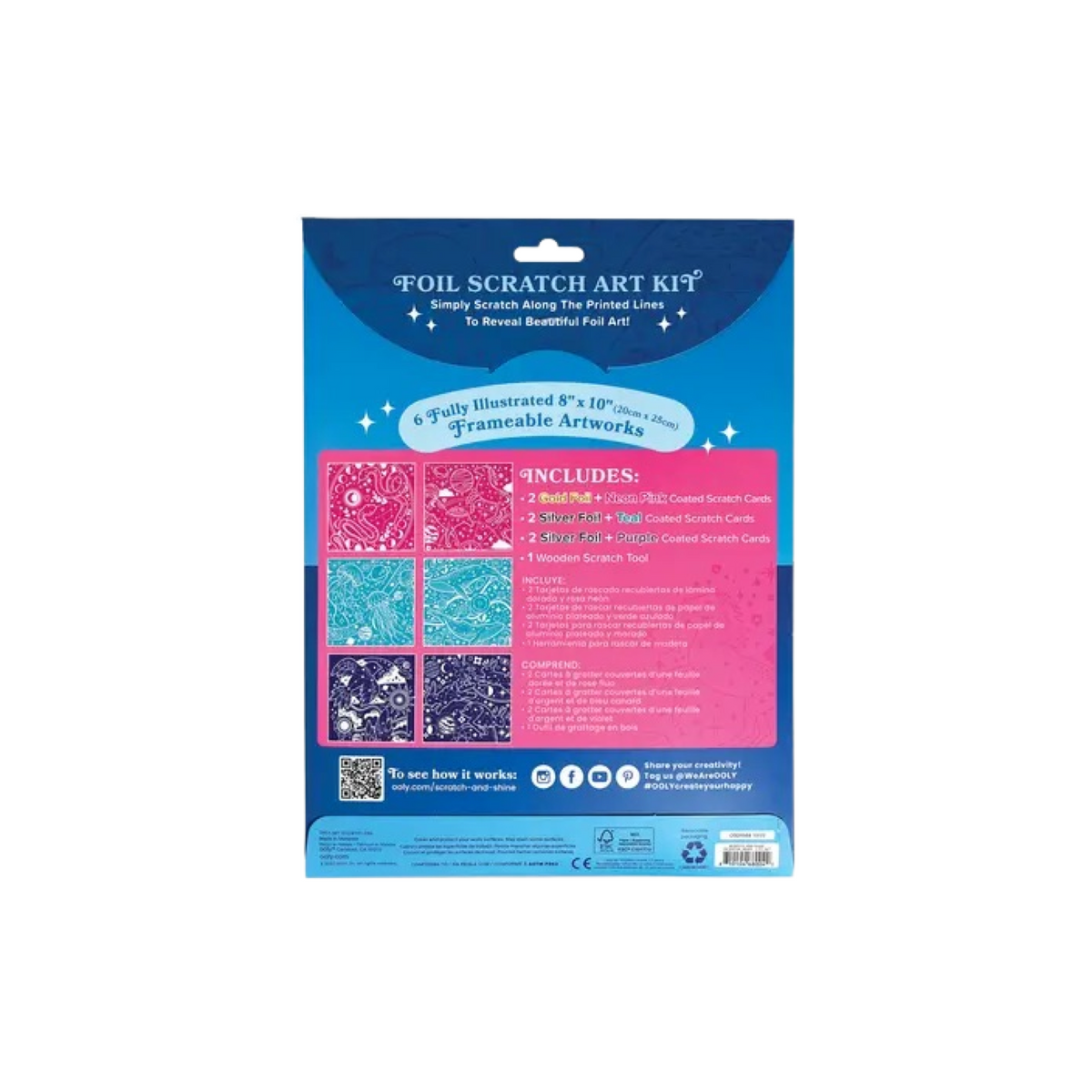 Scratch &amp; Shine Foil Art Scratch Kit Celestial Skies