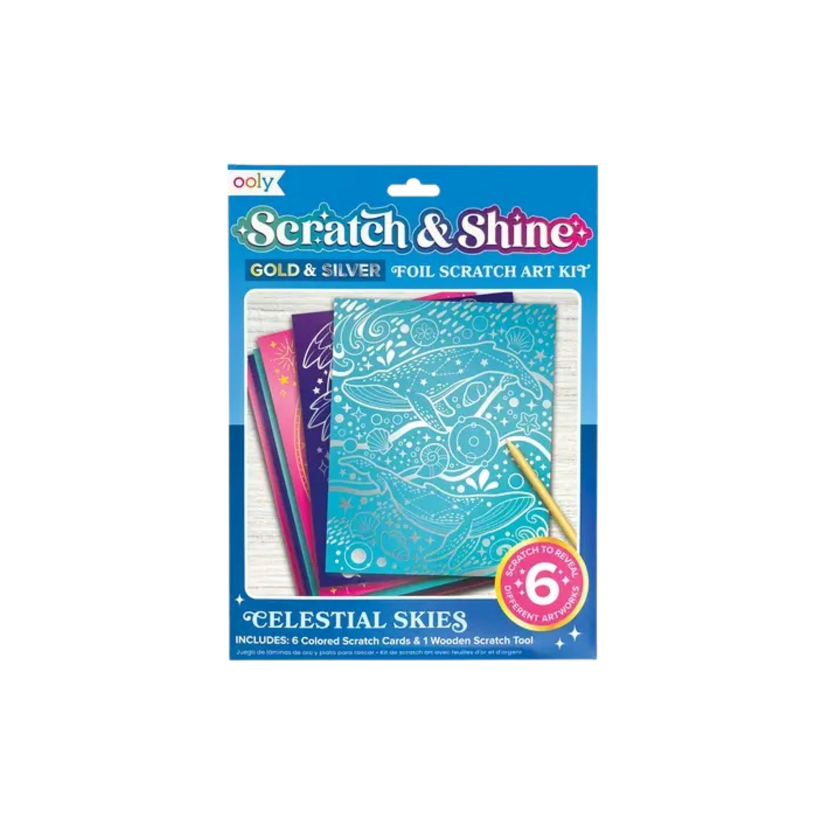 Scratch & Shine Foil Art Scratch Kit Celestial Skies