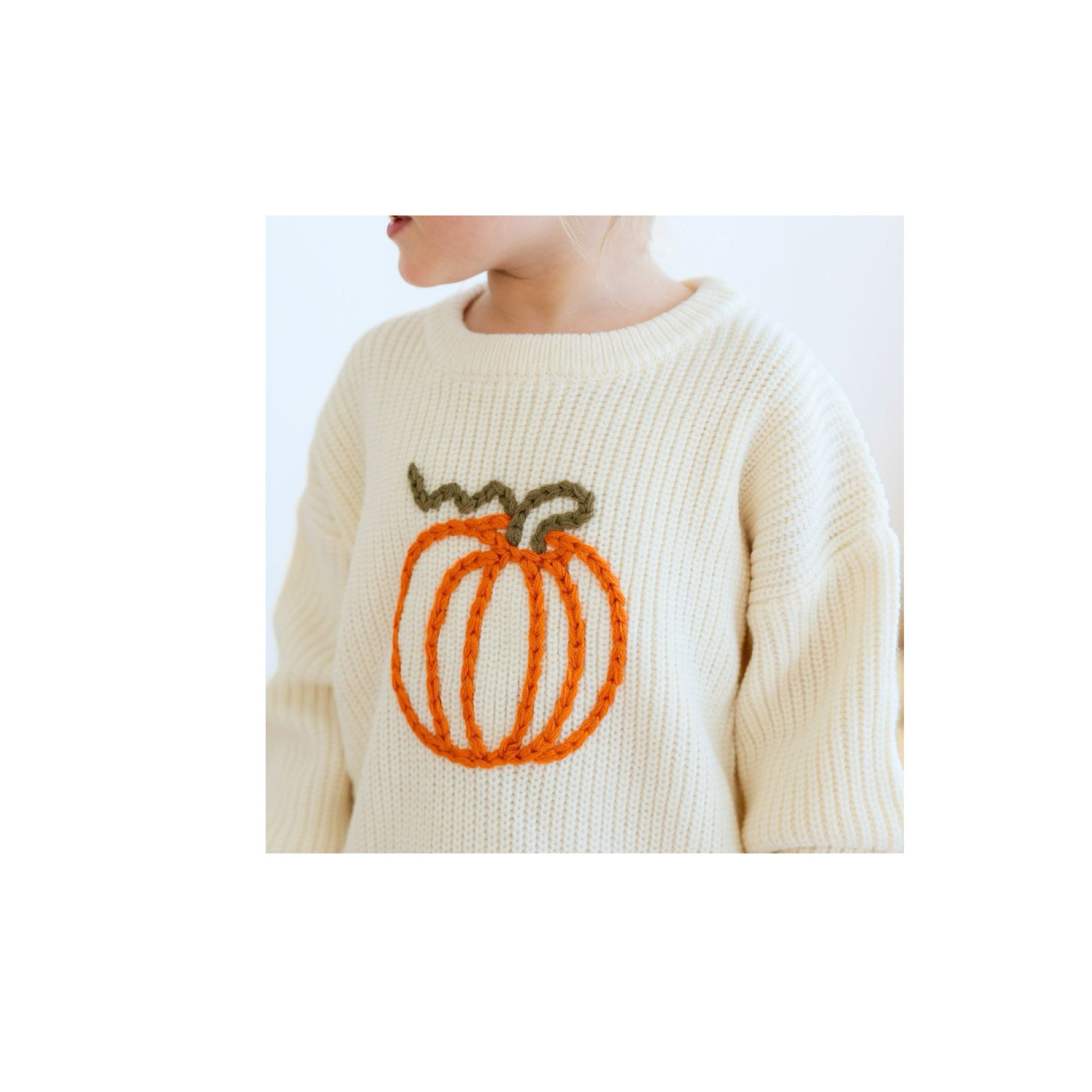 Pumpkin Yarn Motif Sweater