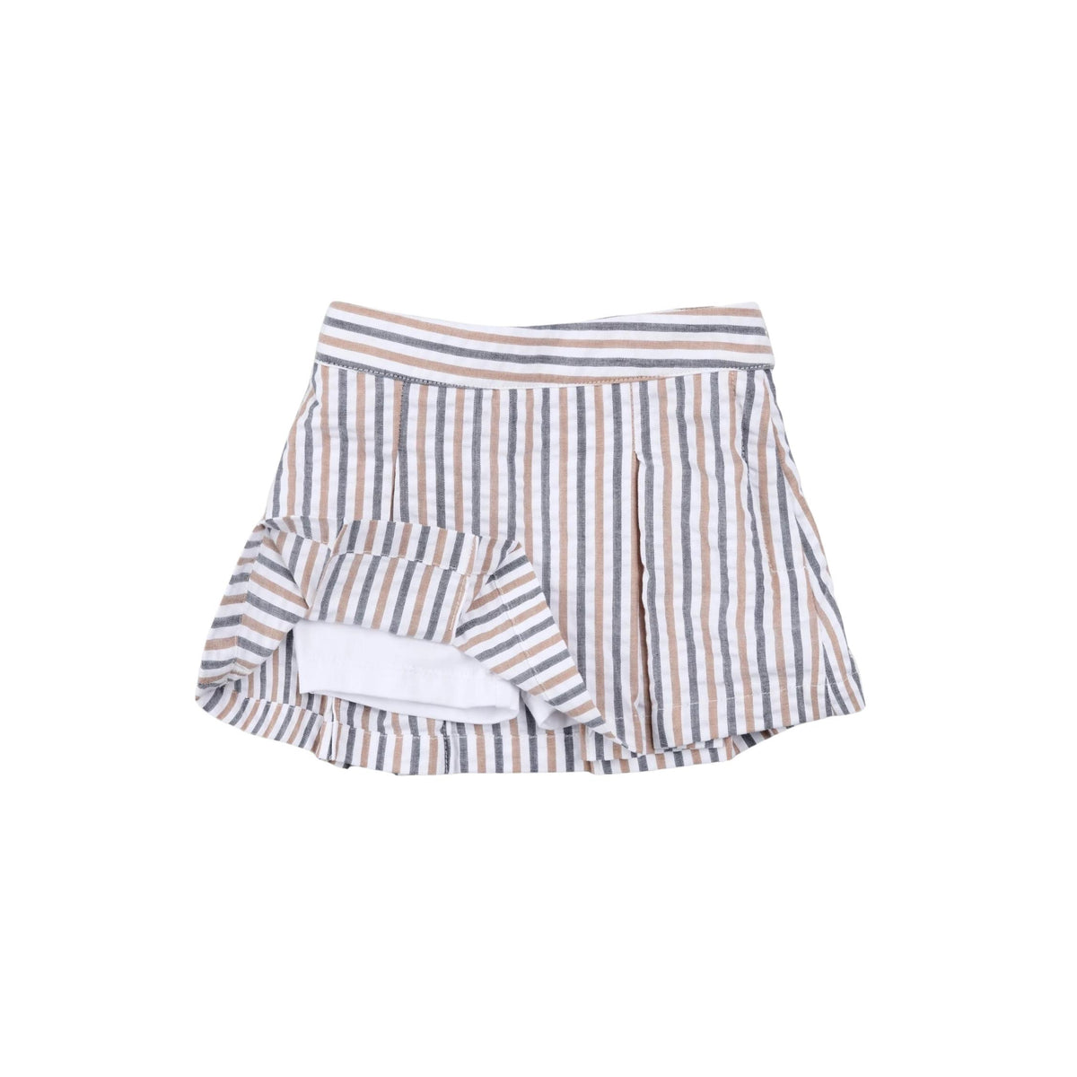 Rosewood & Navy Seersucker Skort