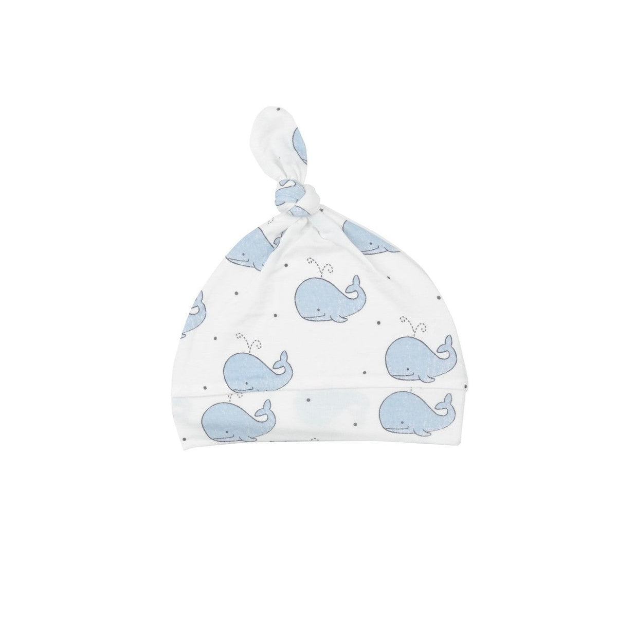 Bubbly Whale Blue Knotted Hat 0-3M
