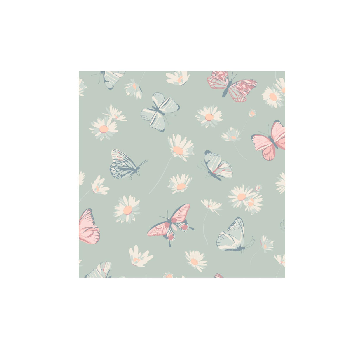 Butterfly Mint Daisy Swaddle