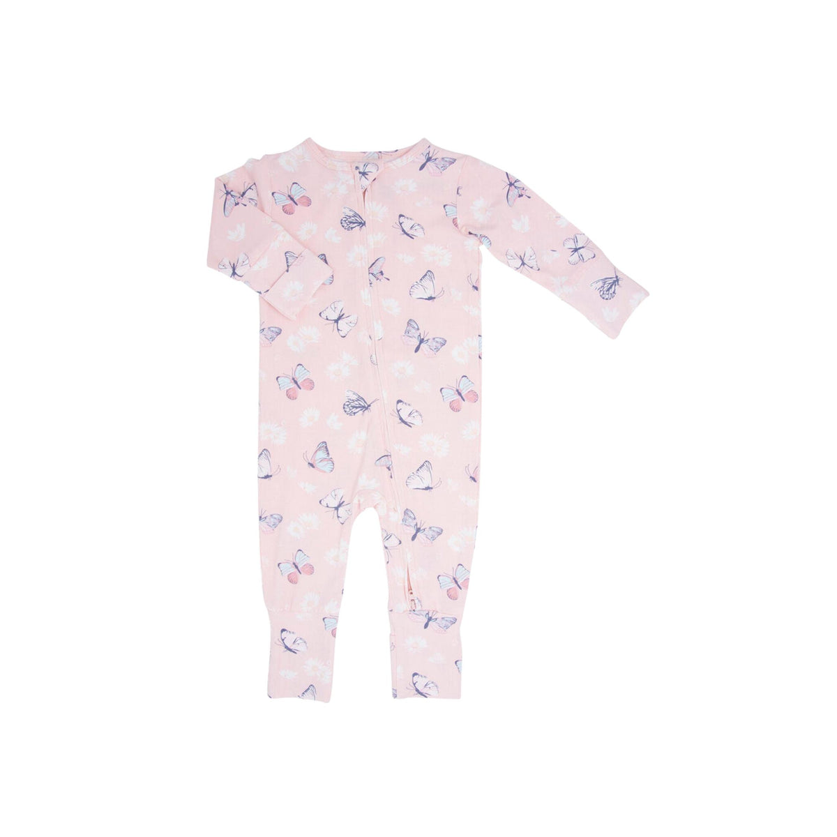 Butterfly Daisy Pink 2-Way Zipper Convertible Romper