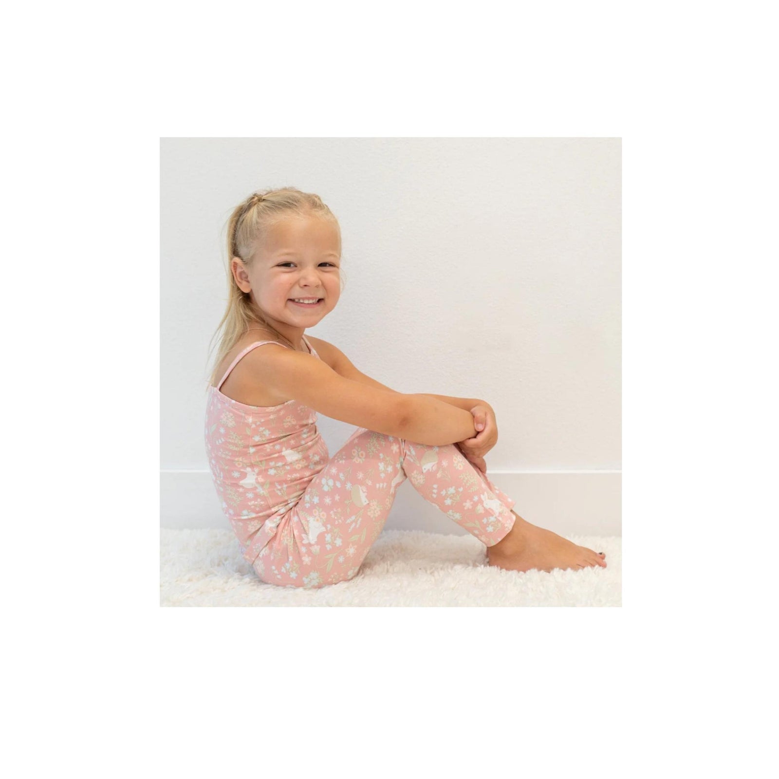 Woodland Bunny Print Tank Pajama Set