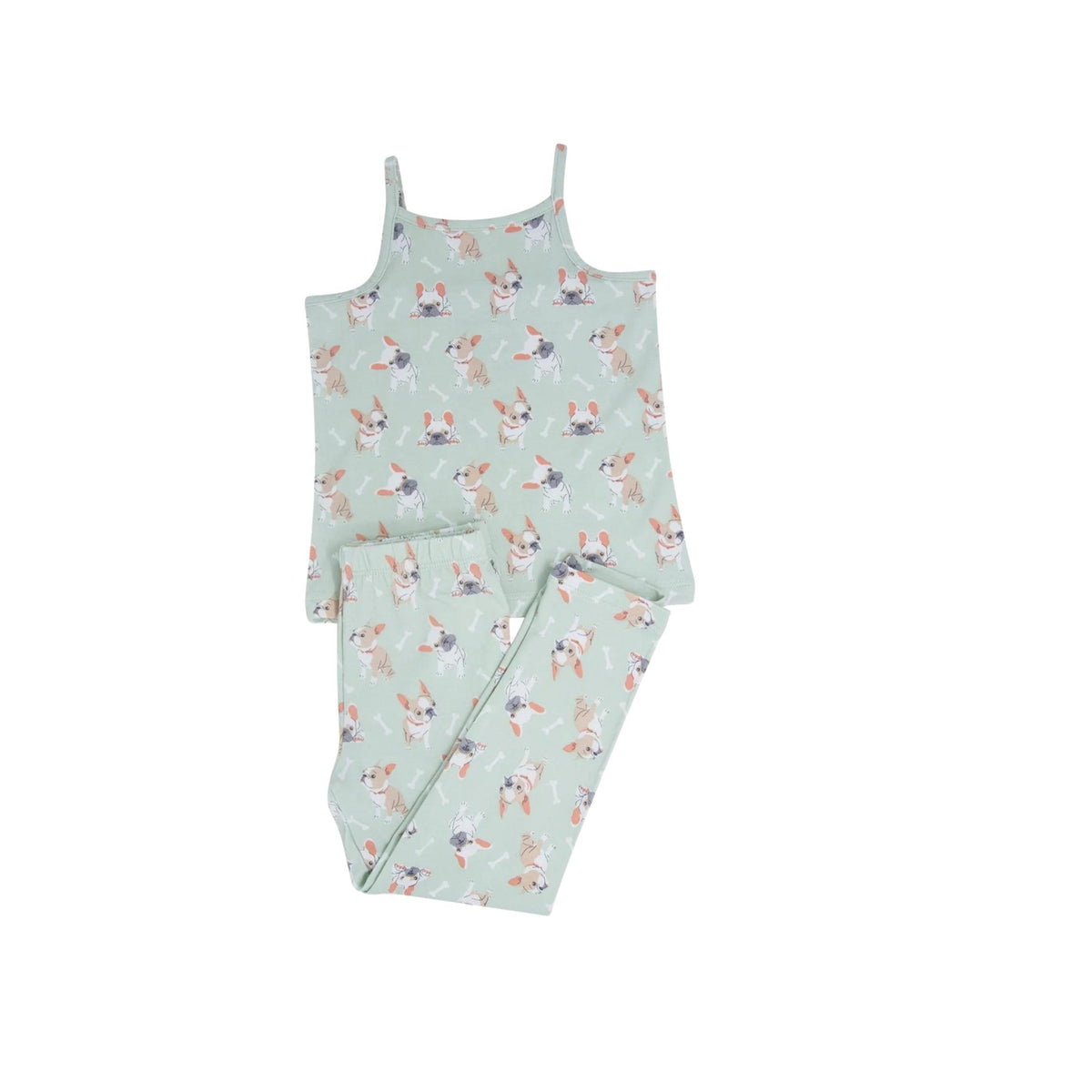 Frenchie Puppy Mint Tank Pajama Set