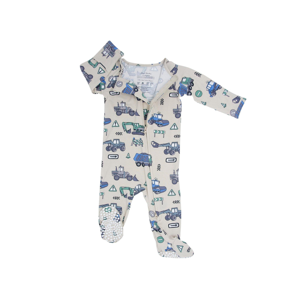 Construction Site 2-Way Zipper Footie