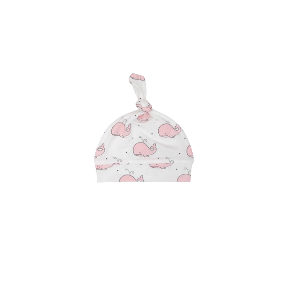 Bubbly Whale Pink Knotted Hat 0-3M