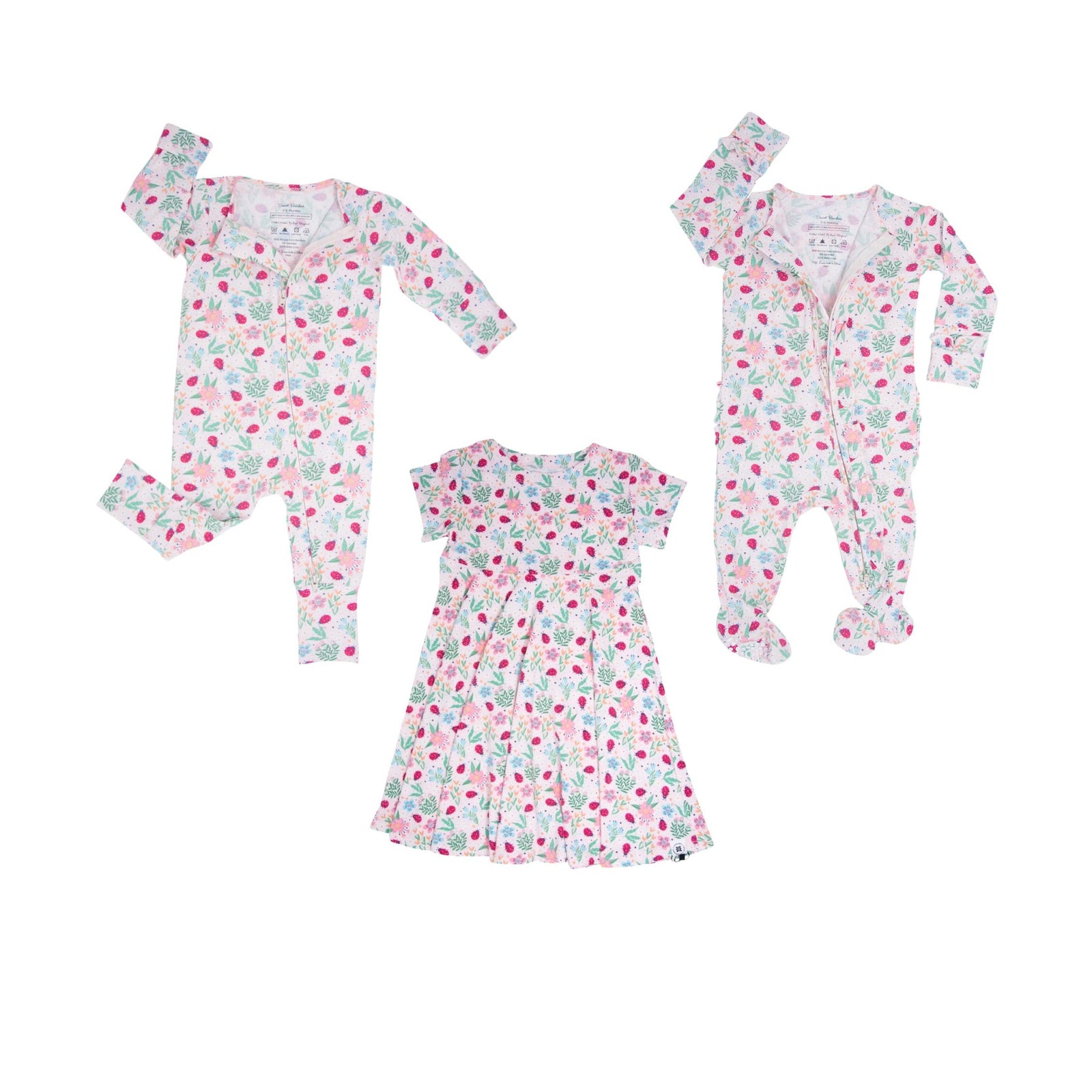 Ladybug Garden 2-Way Zipper Convertible Romper