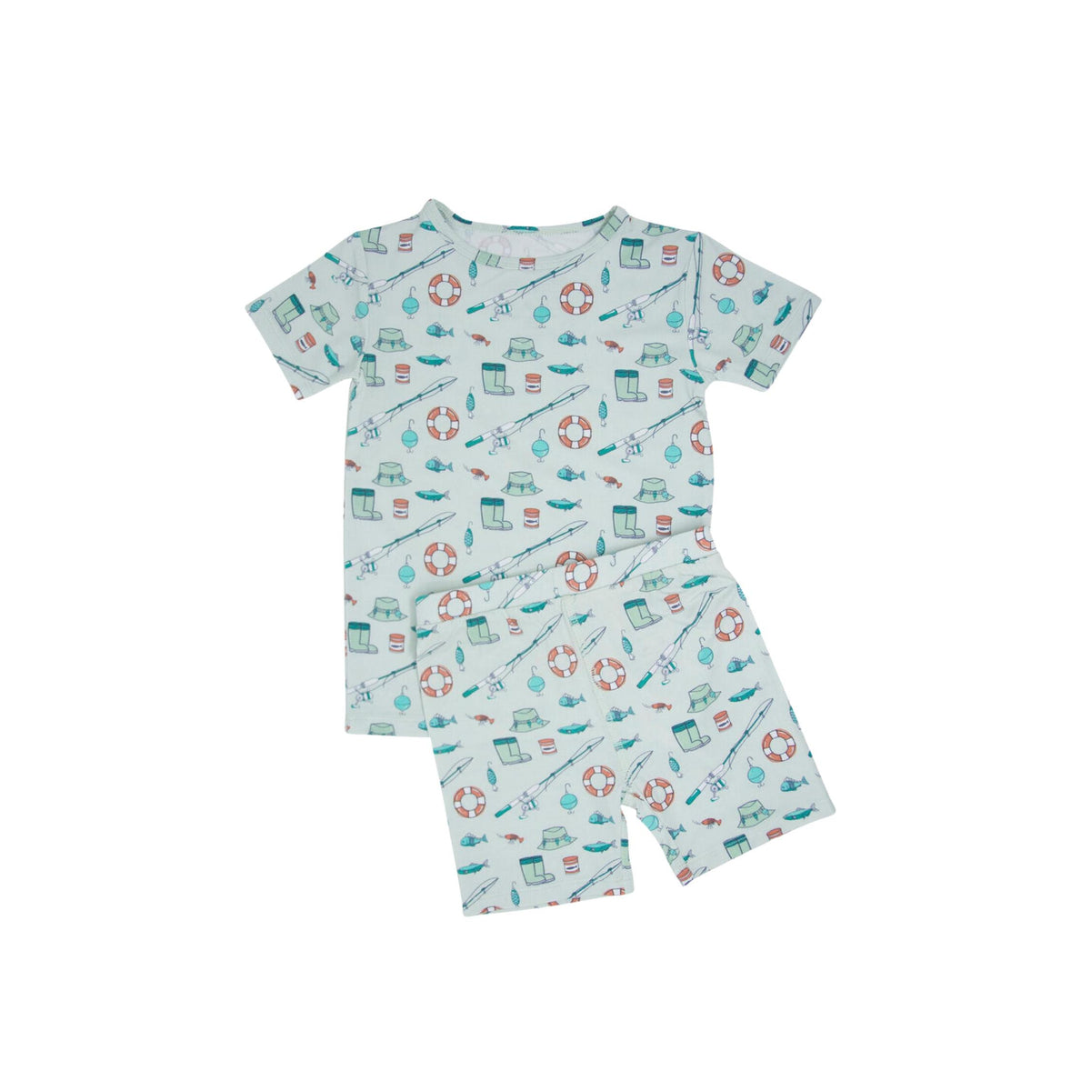 Cast A Line Shirt &amp; Short Boys’ Pajama Set