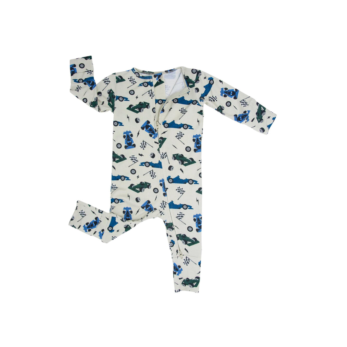 Race Cars 2-Way Convertible Zipper Romper