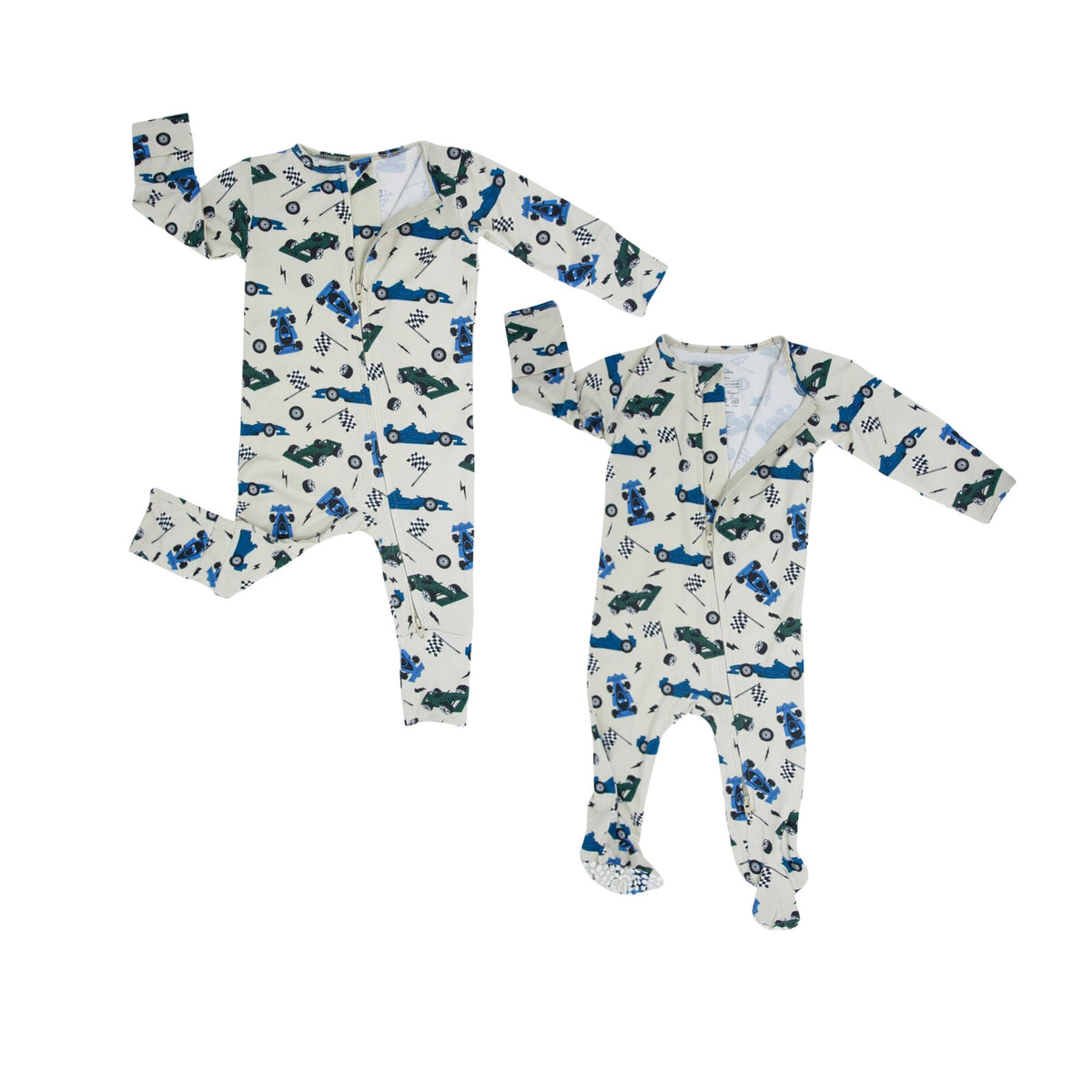 Race Cars 2-Way Convertible Zipper Romper