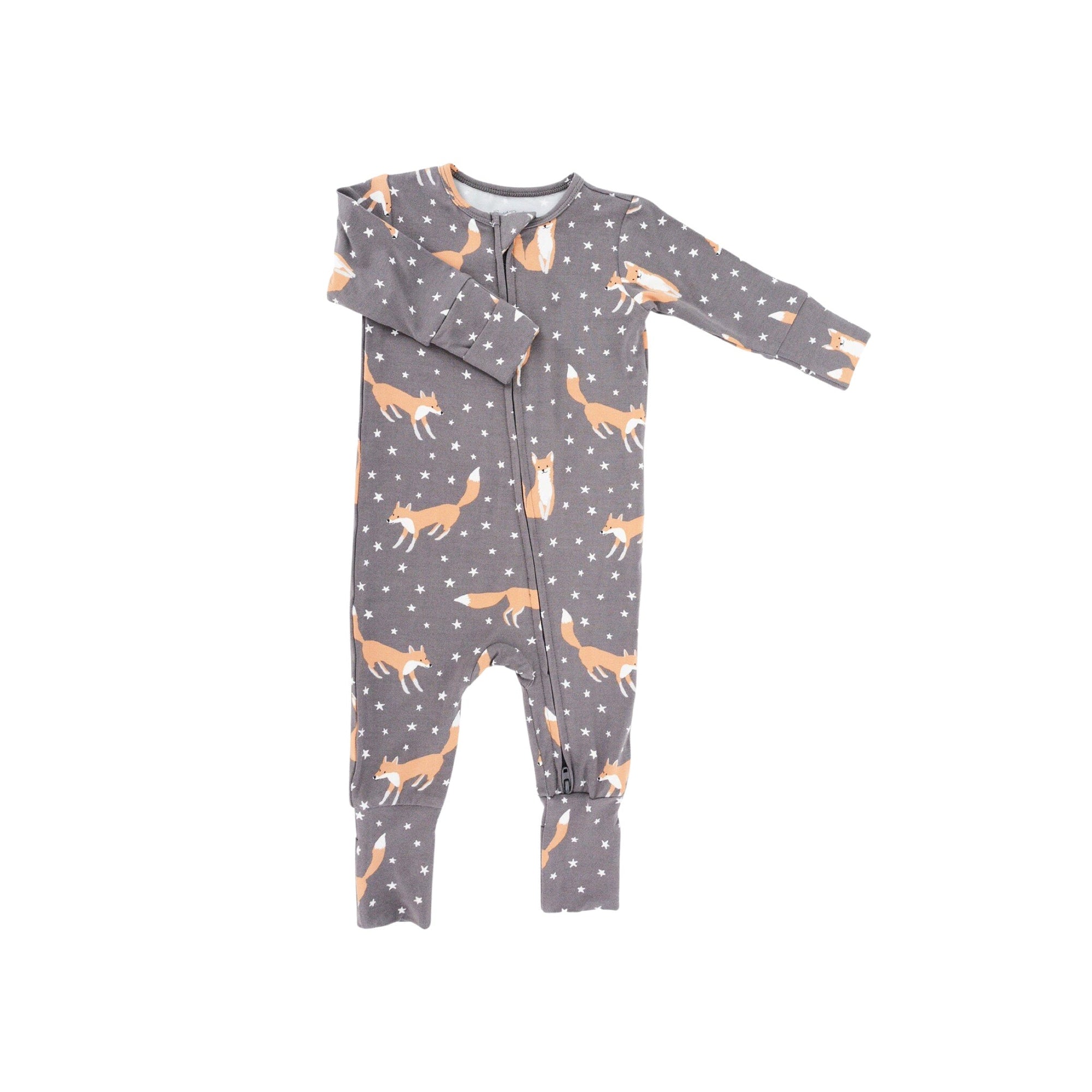 convertible night fox print romper