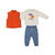 Orange Puffer Vest & Sweatsuit-3-Piece Baby Boy Set