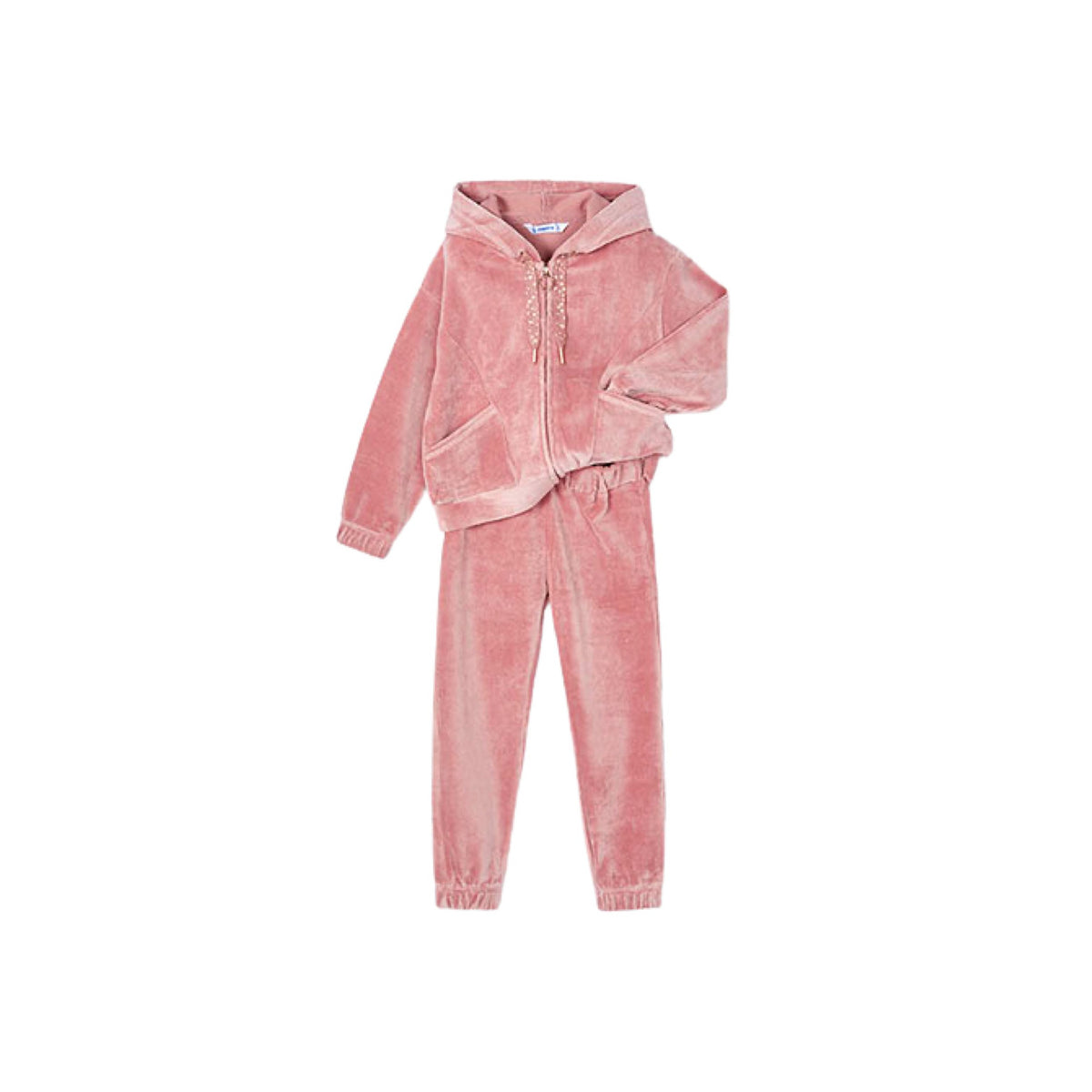 Rose Pink Corduroy Girls 2-Piece Tracksuit