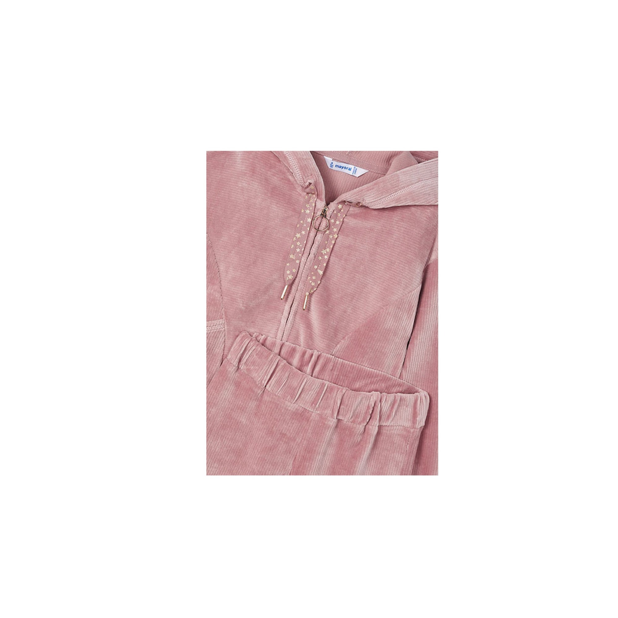 Rose Pink Corduroy Girls 2-Piece Tracksuit