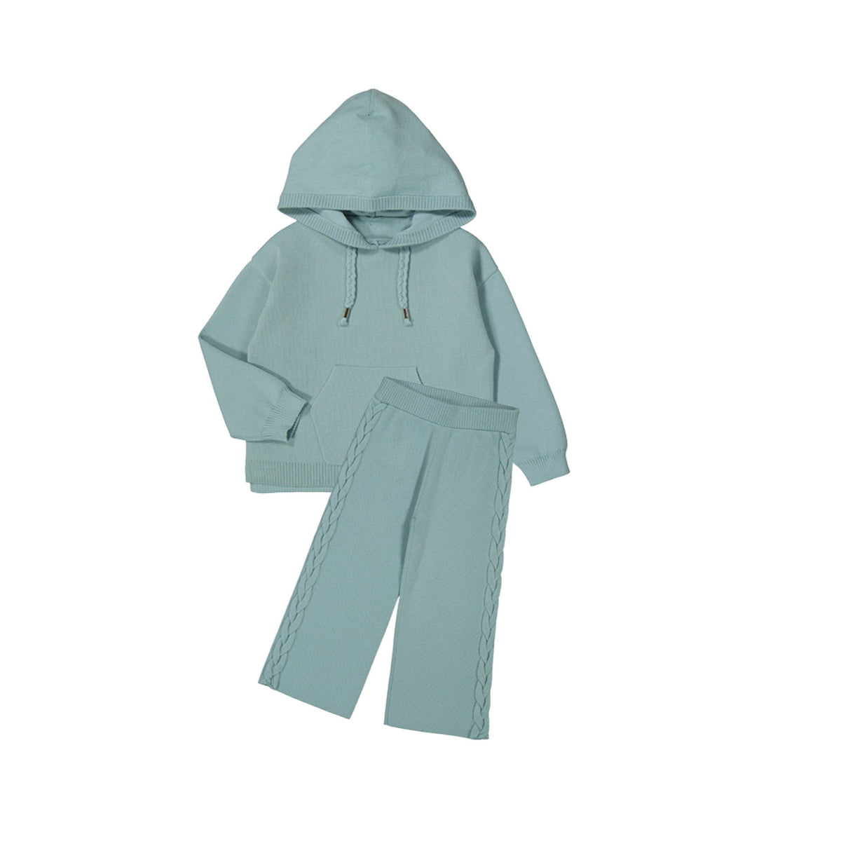 Jade knit 2-Piece Hooded Girls Pant Set