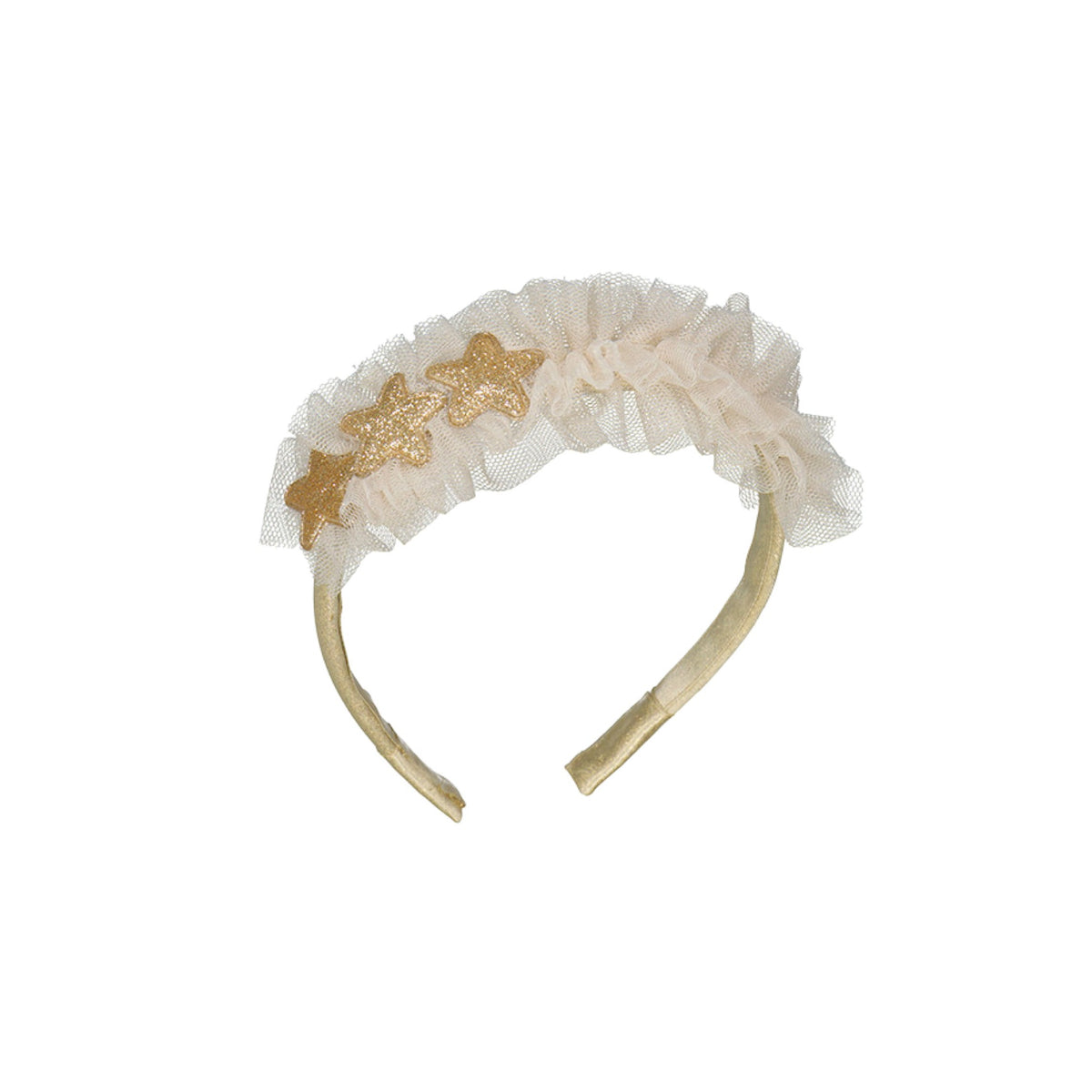 Gold Star &amp; Champagne Tulle Headband