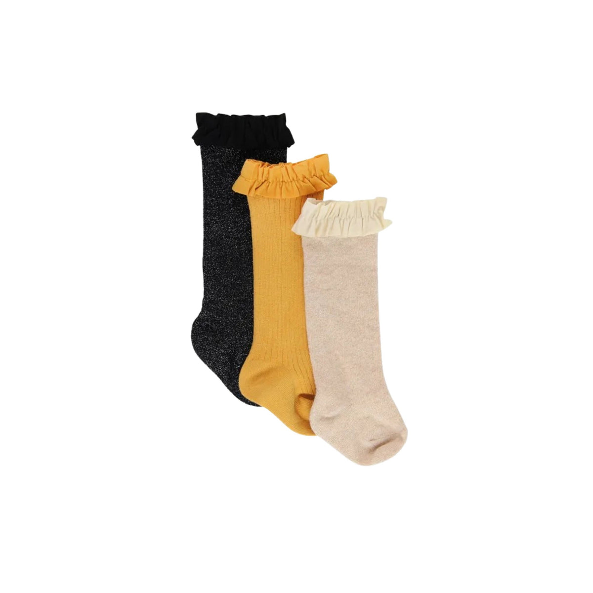 Sparkle 3-Pack Ruffle Knee High Socks