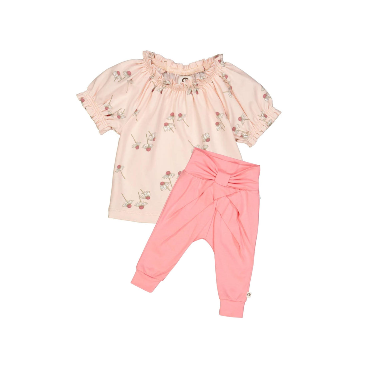 Chamomile Puff Sleeve Shirt &amp; Bow Pant Set