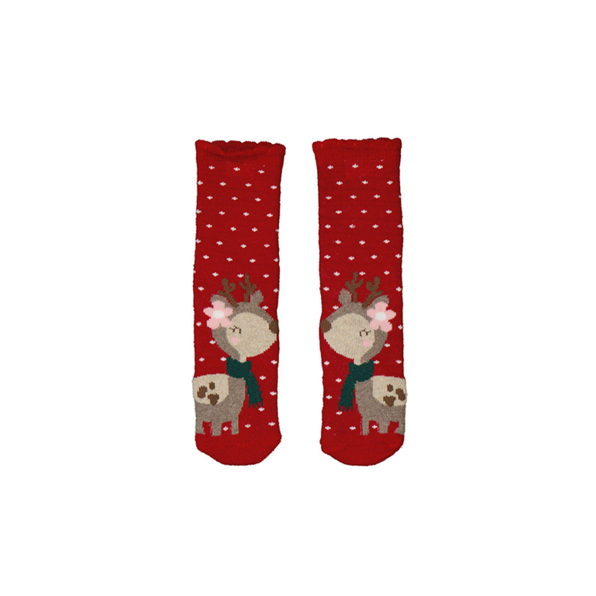 Cherry Red Reindeer Critter Sock