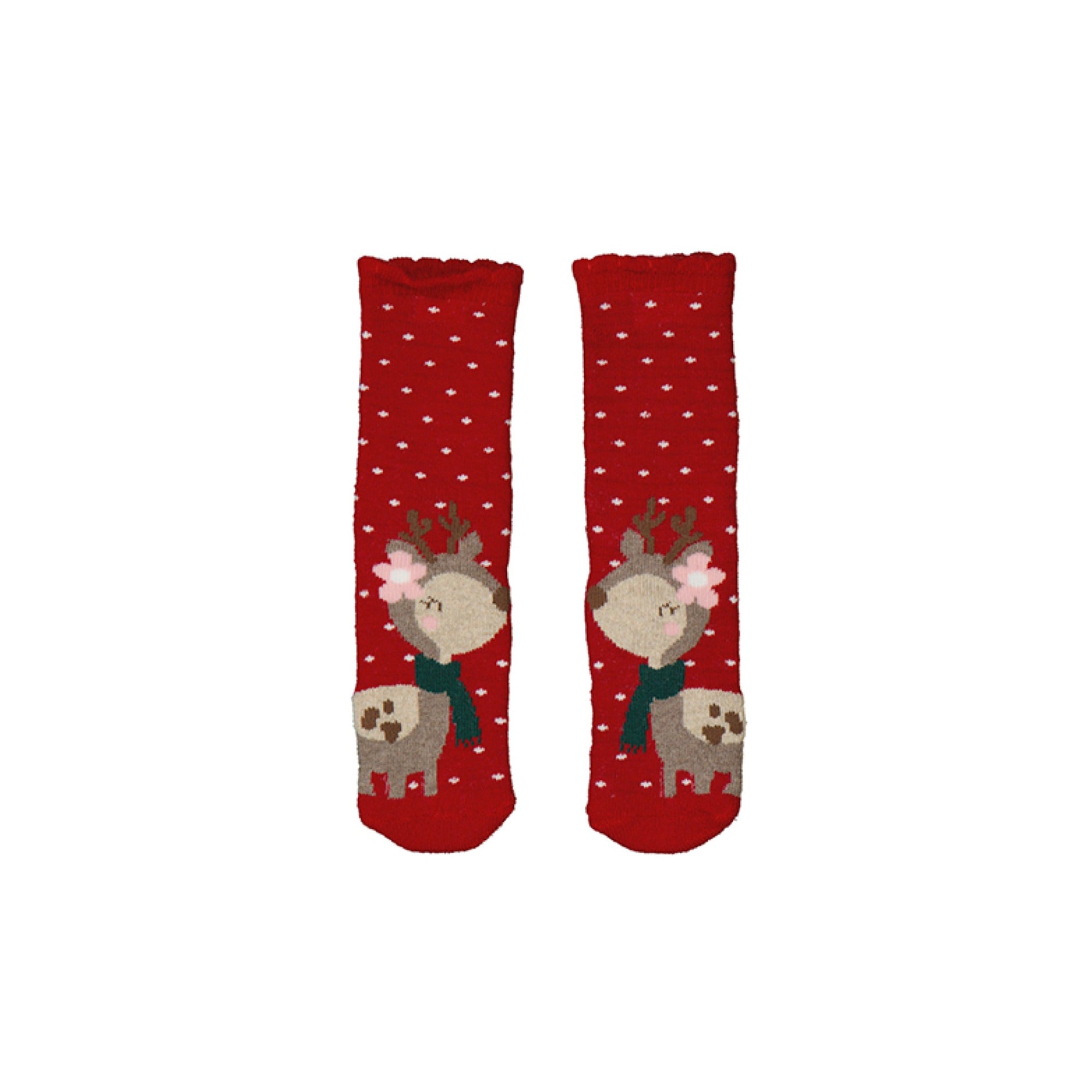 Cherry Red Reindeer Critter Sock