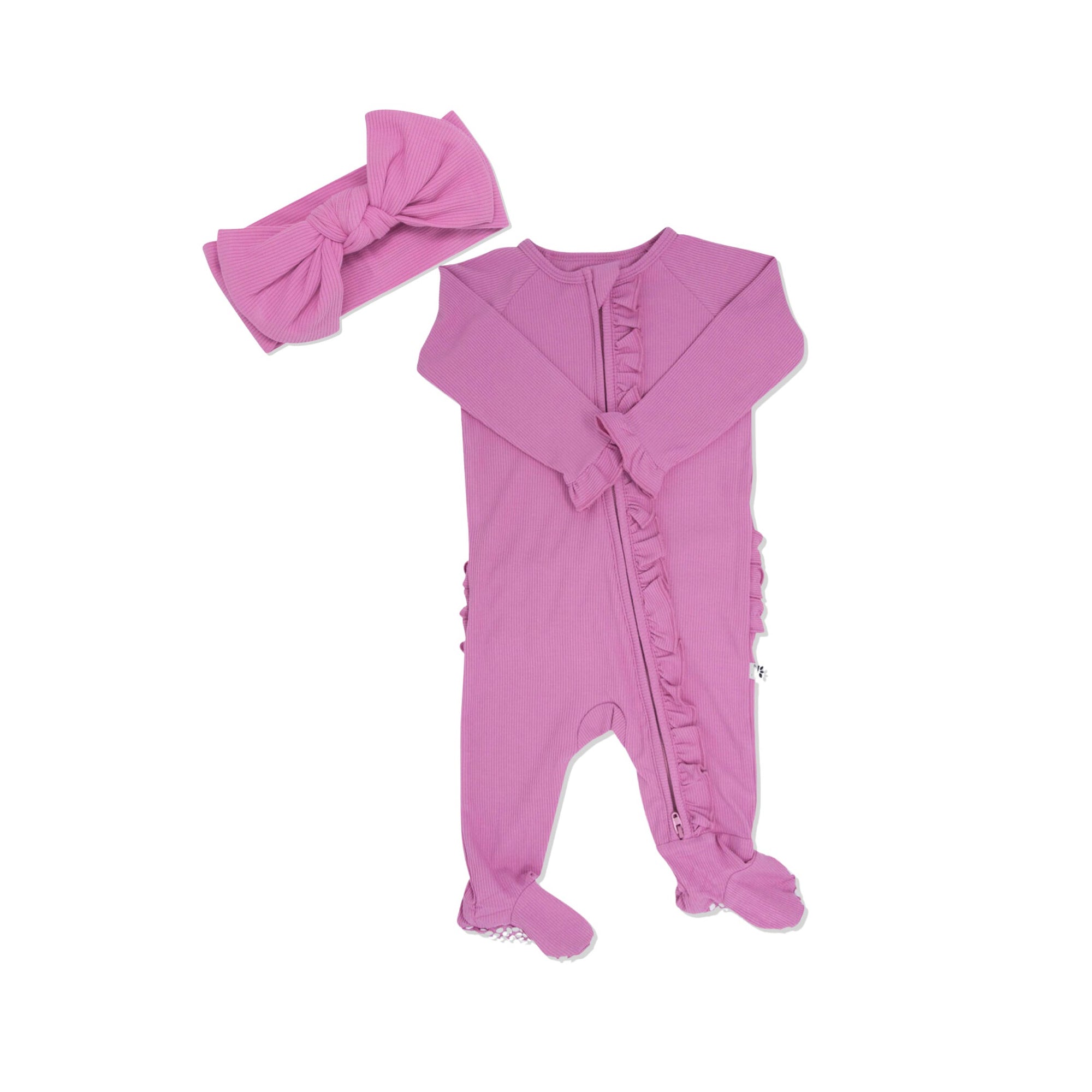 Cashmere Rose Ruffle Footie