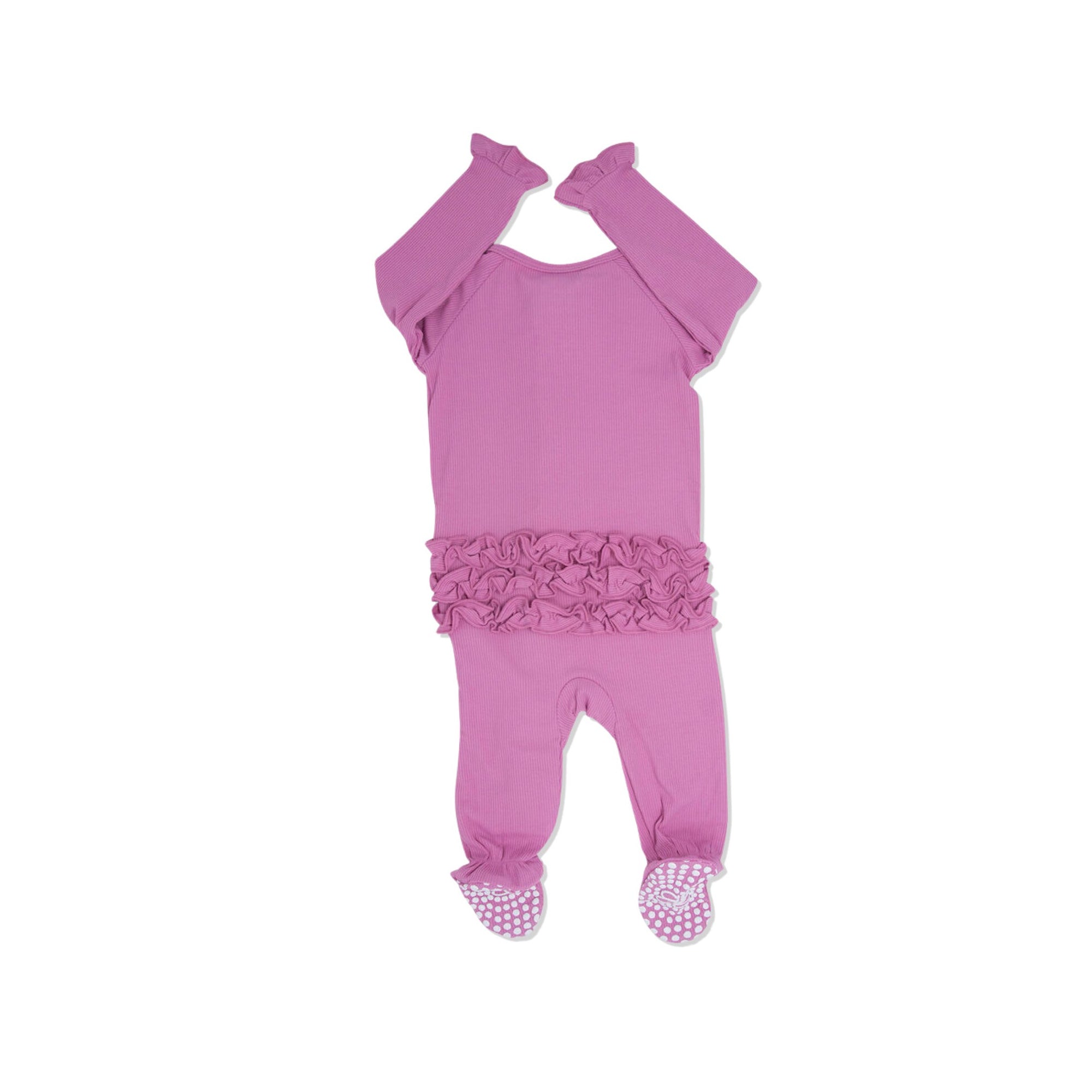 Cashmere Rose Ruffle Footie