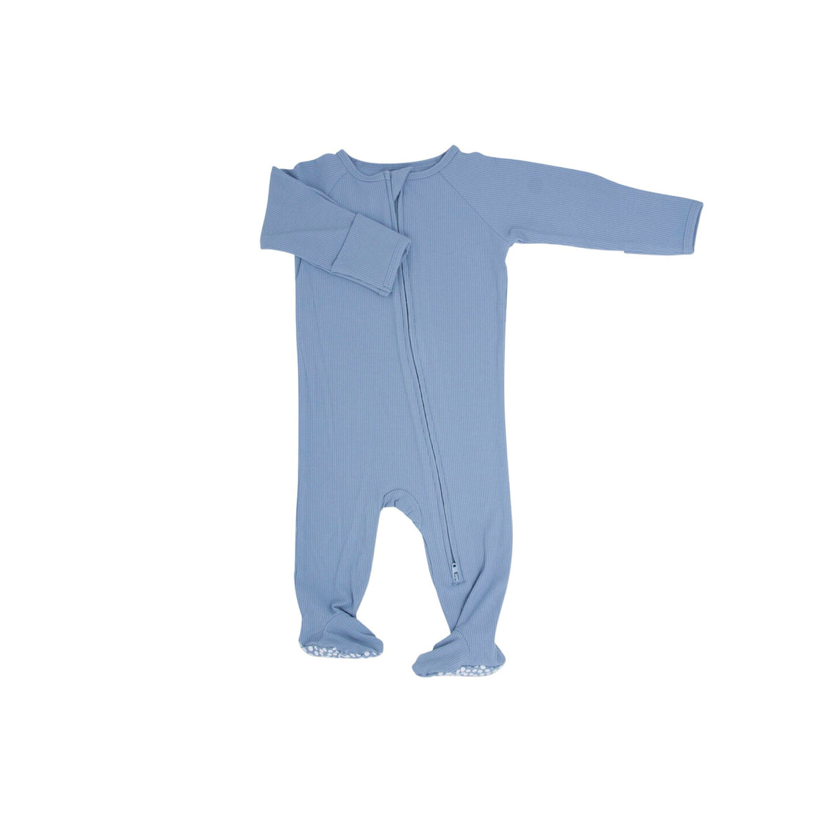 Blue Fog Ribbed Footie