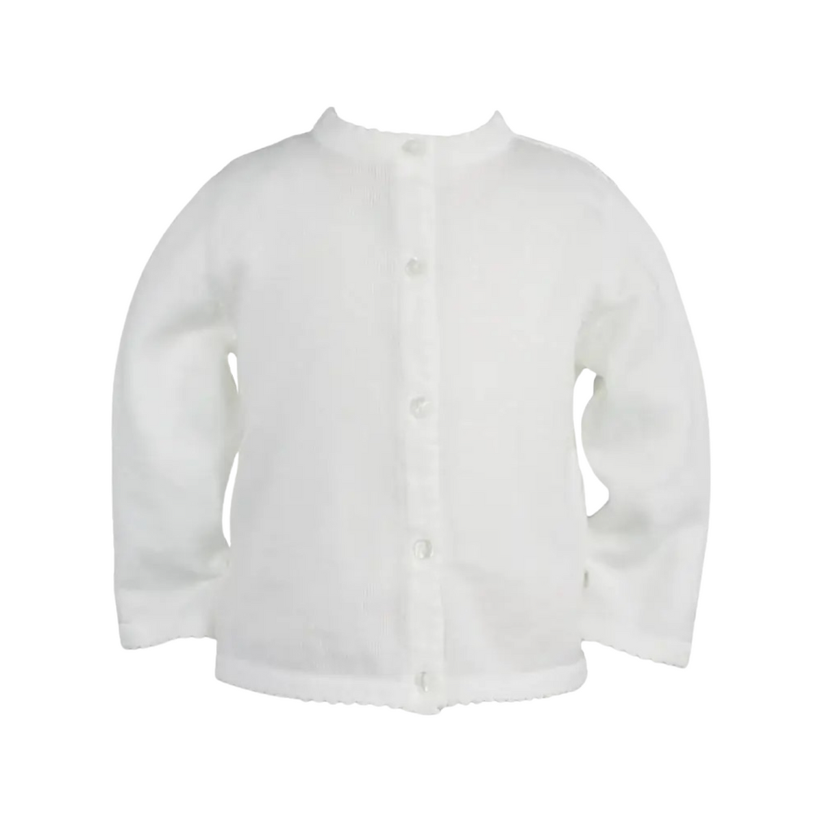 White Scalloped Edge Cardigan