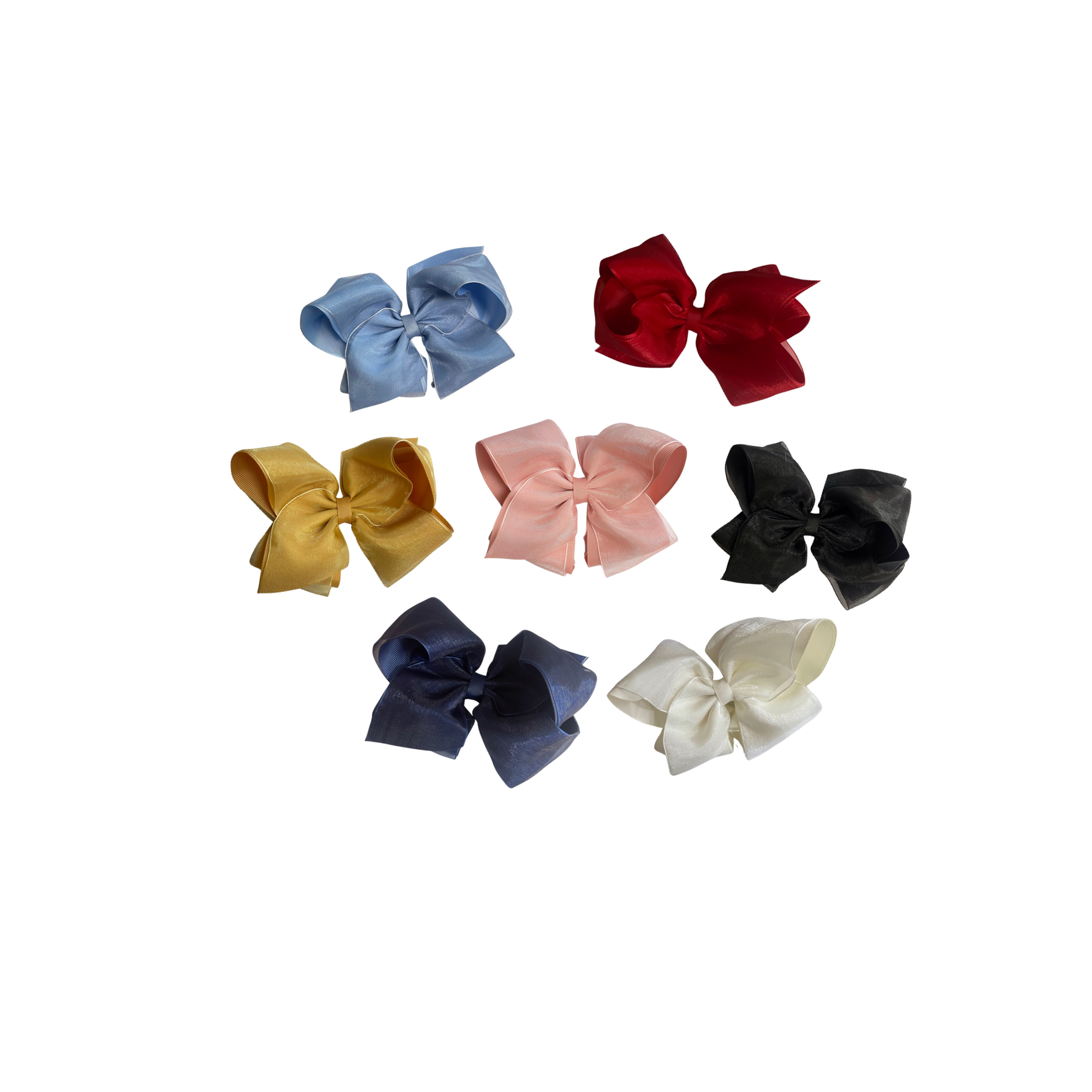 King Grosgrain Organza Overlay Bow