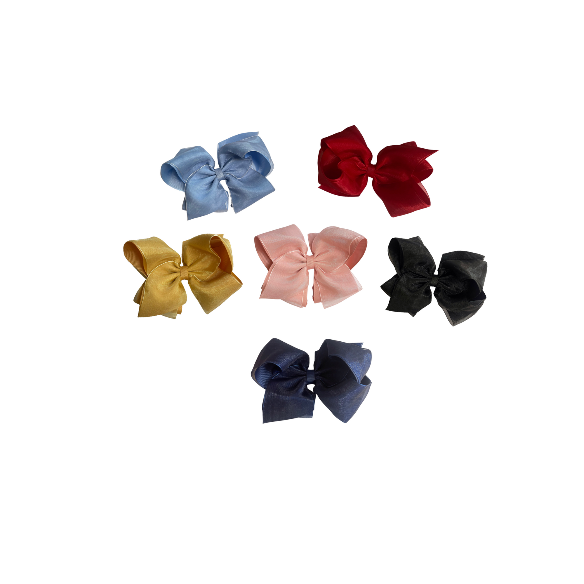 Medium Organza Grosgrain Overlay Bow