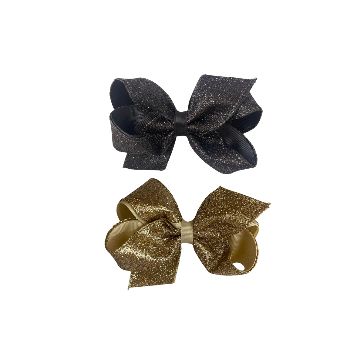 Medium Glitter Overlay Grosgrain Bow