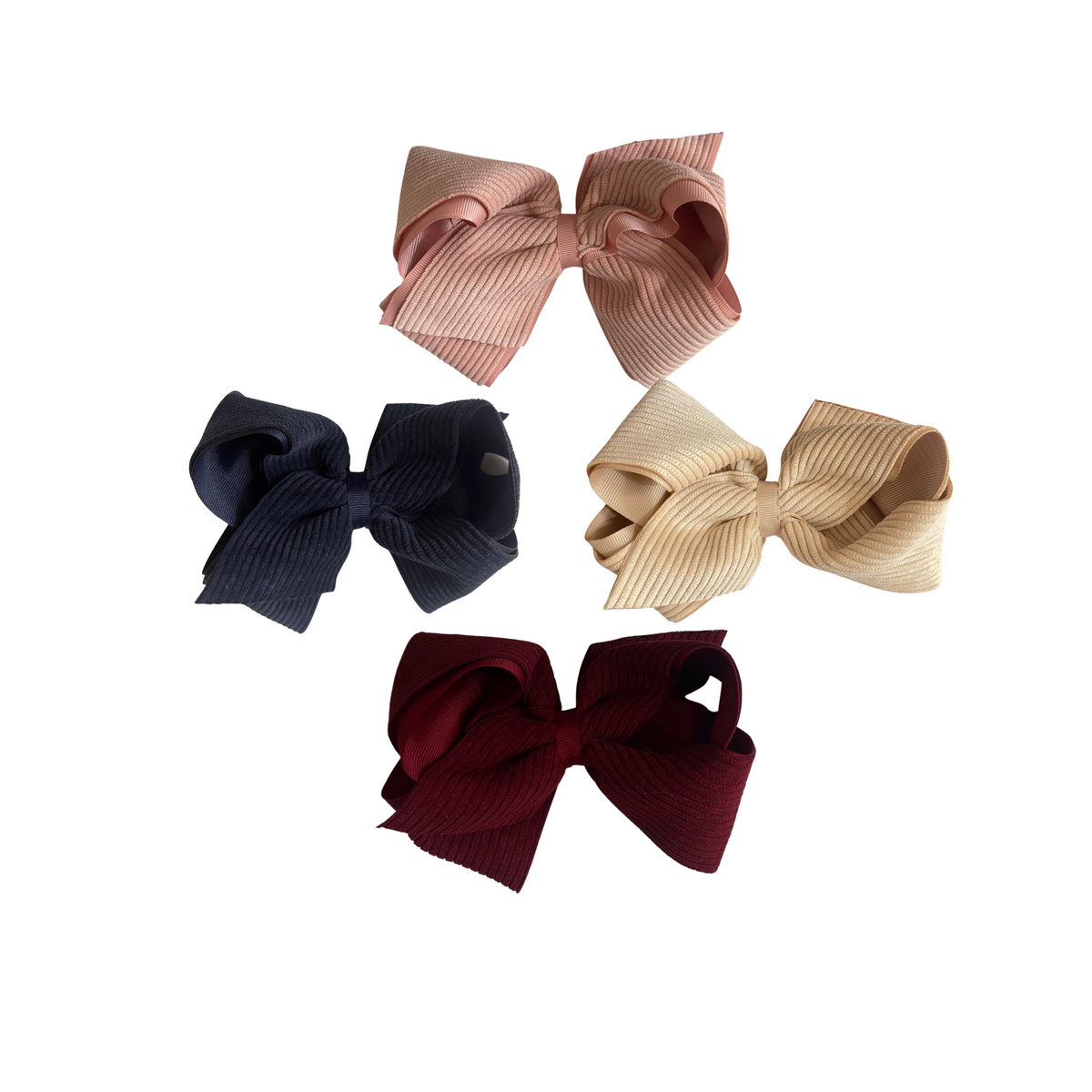 Medium Corduroy Overlay Bow