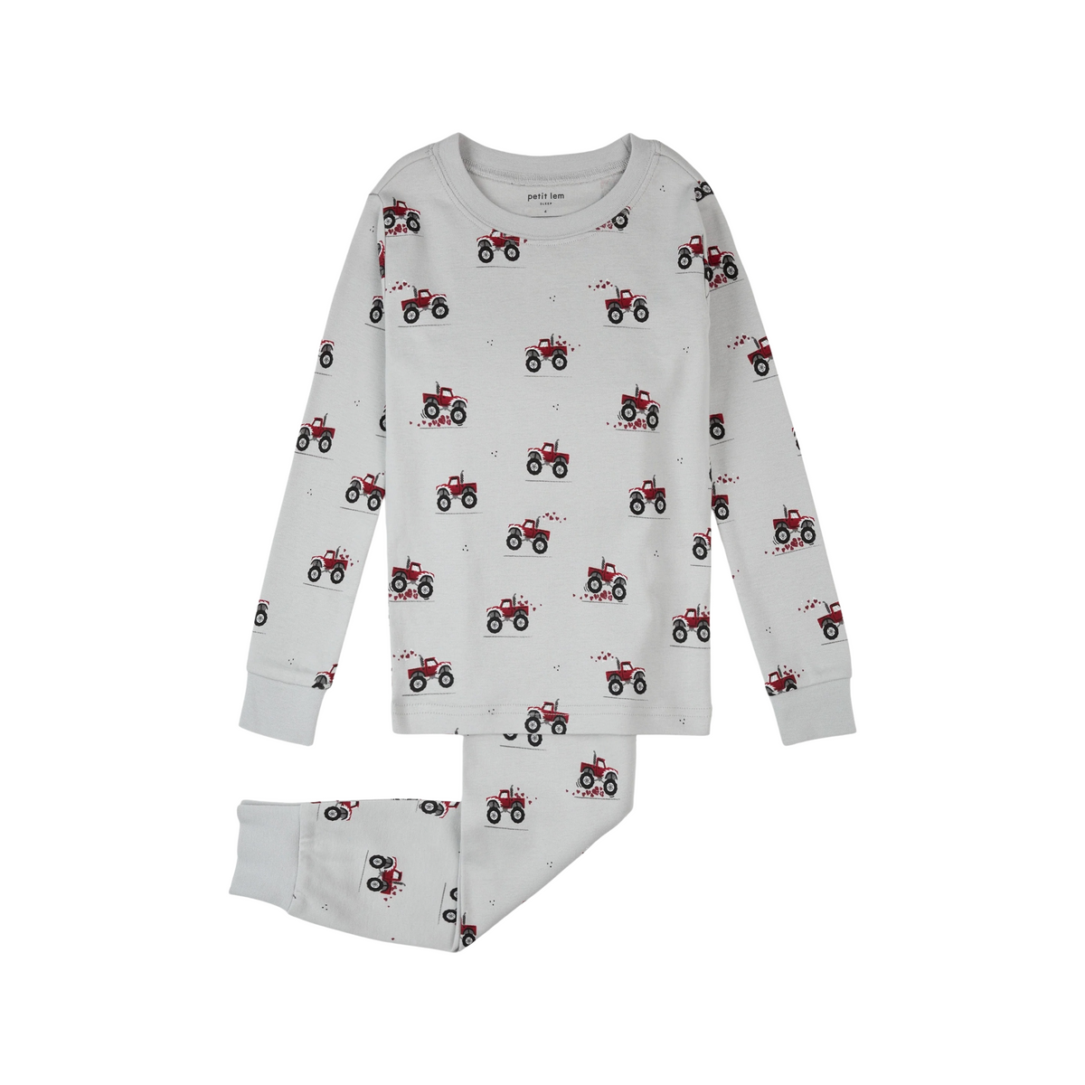 Monster Truck Love Print On Lunar Rock Pj Set
