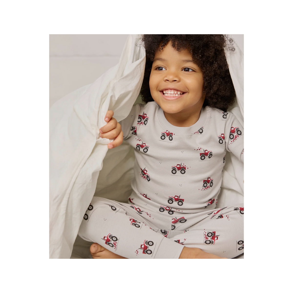Monster Truck Love Print On Lunar Rock Pj Set