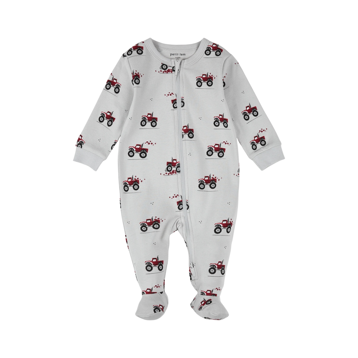 Monster Truck Love Print On Lunar Rock Footie