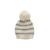 Rib Knit Bowie Grey Stripe Pom Hat