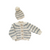 Rib Knit Tan Stripe Cardigan Sweater