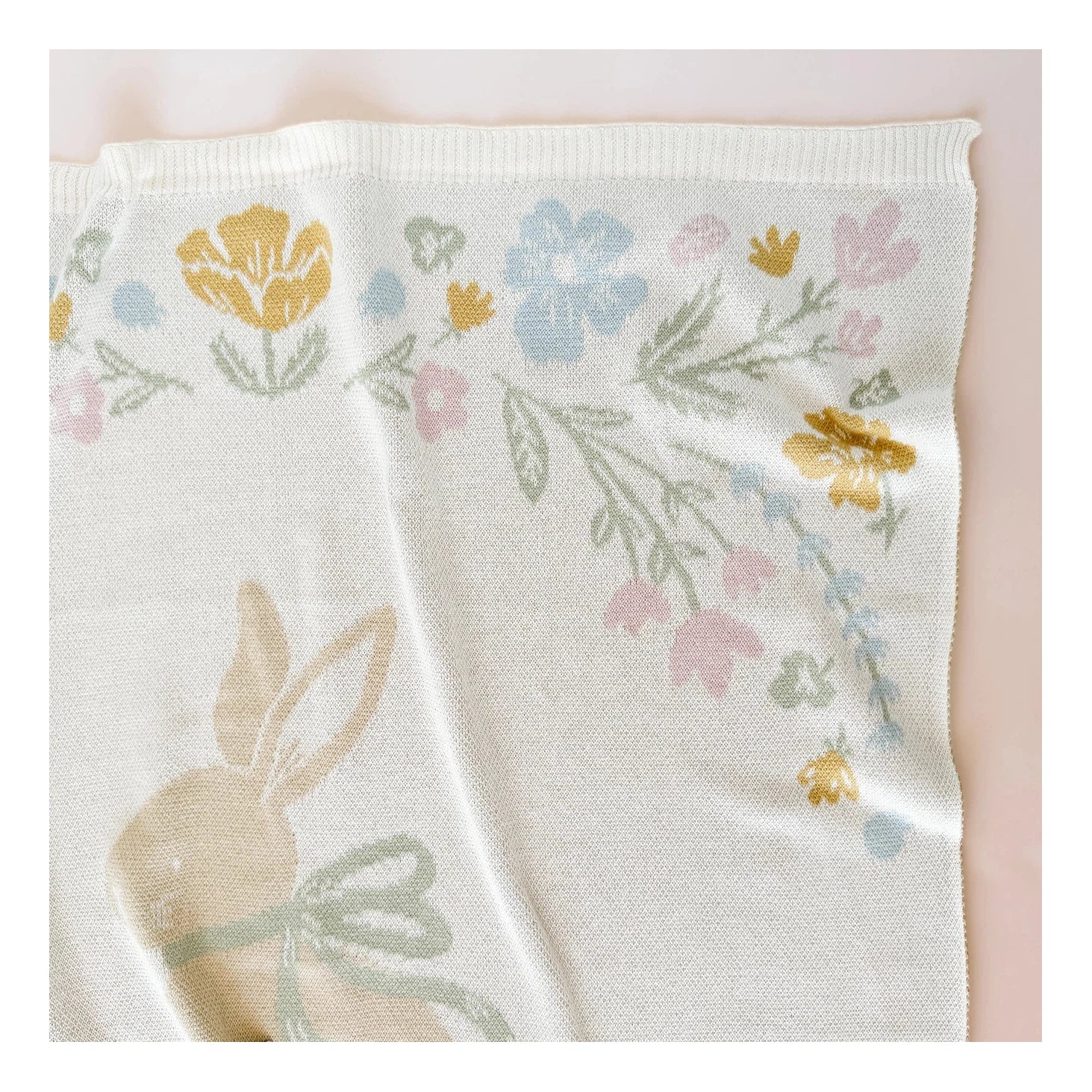 Organic Cotton Pastel Bunny Blanket