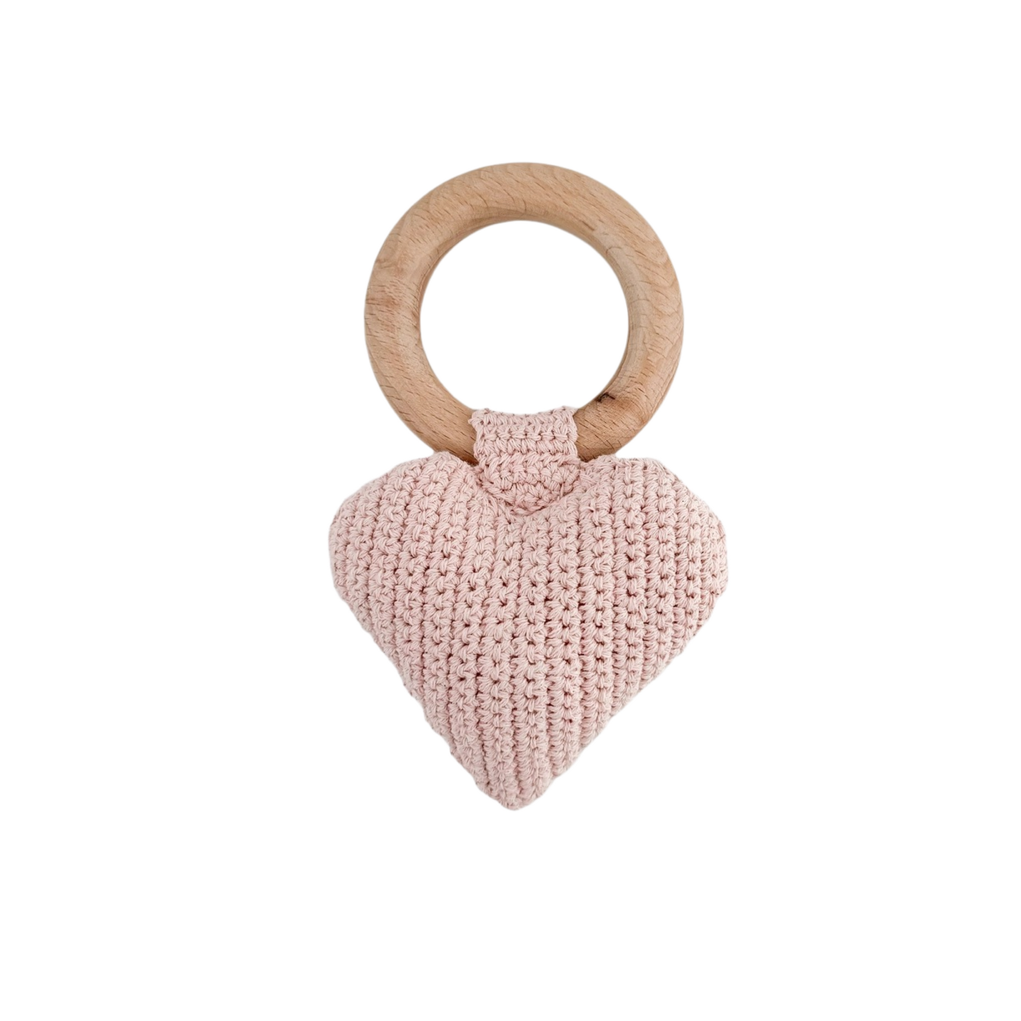 Cotton Crochet Heart Rattle Teether