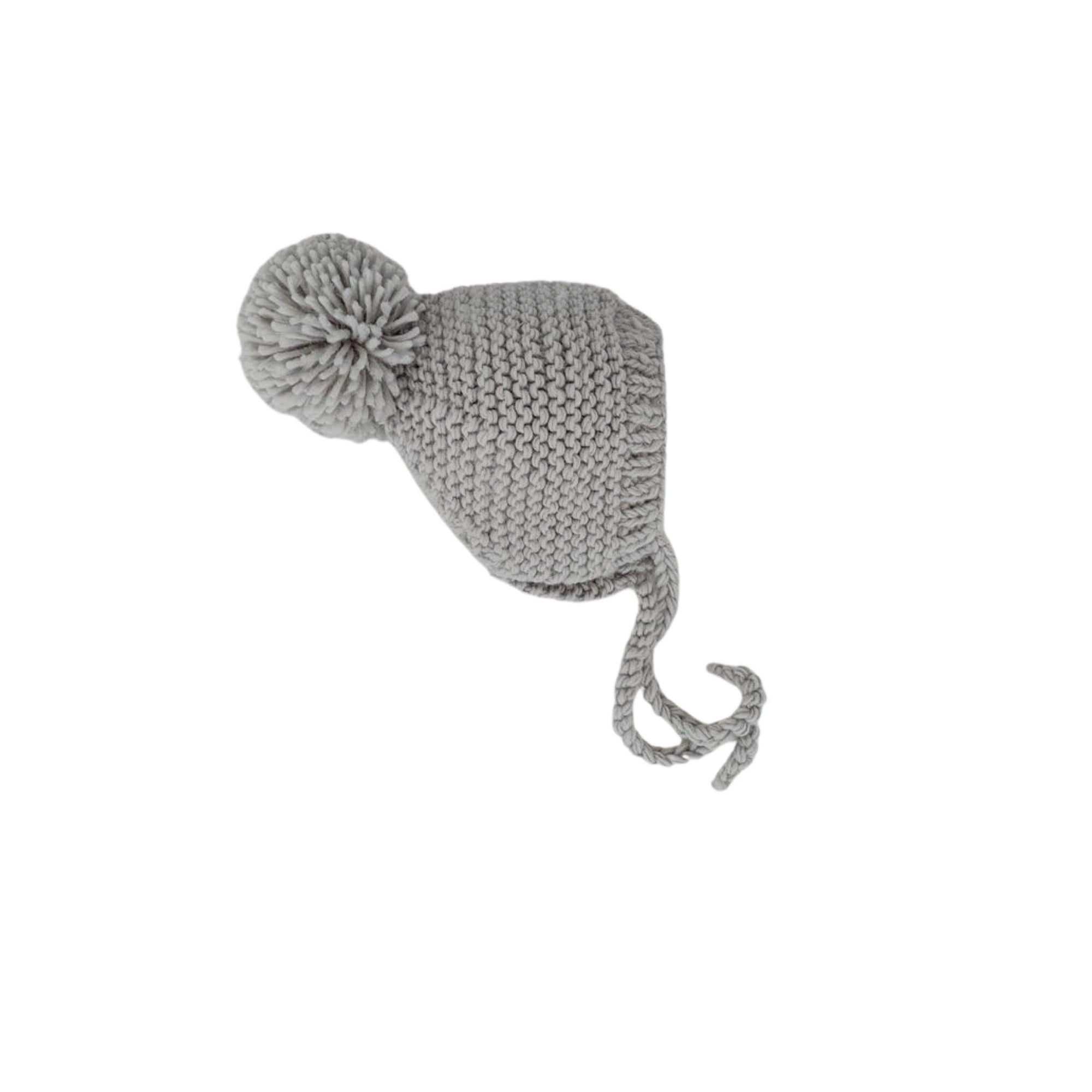 Icy Grey Garter Stitch Bonnet