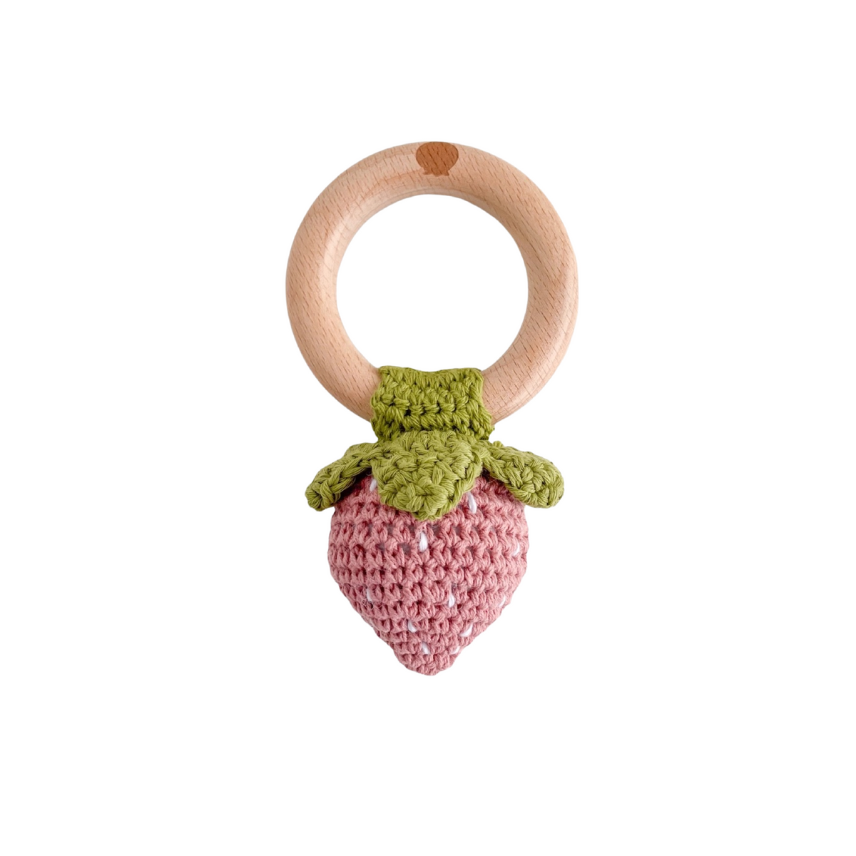 Cotton Crochet Strawberry Rattle Teether